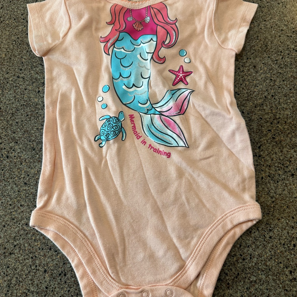 Pink Mermaid Bodysuit With Whimsical Design